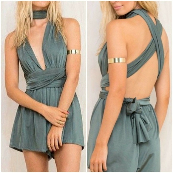 ONE WAY LF STORES "MULTI-LOOKS & STYLE" ONE-PIECE SHORTALLS SHORTS ROMPER $152 M - Picture 3 of 12